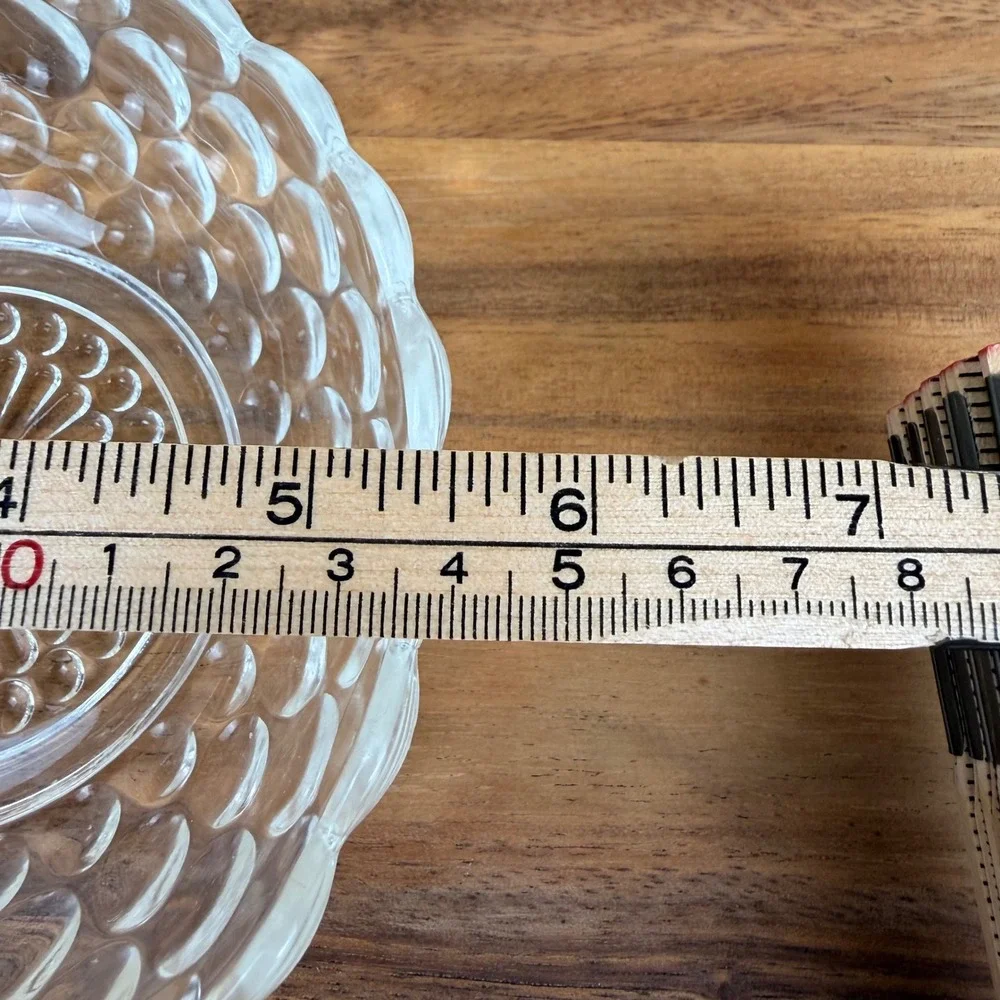 Anchor Hocking Bubble Glass Bowl Clear Vintage Mid Century Bullseye 7 Inch
